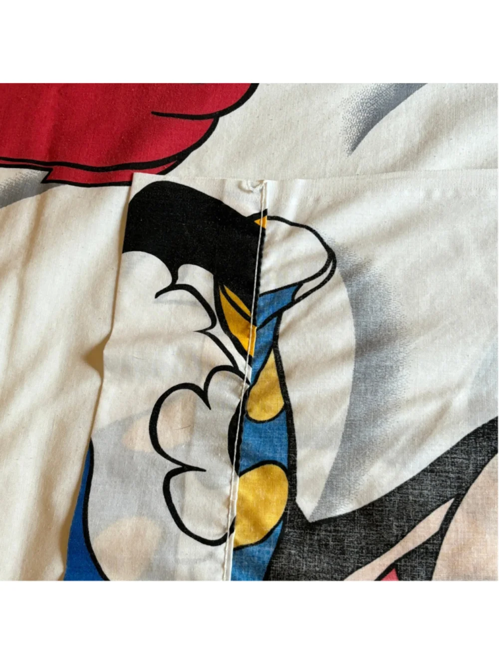 Vintage Disney Mickey Mouse and Minnie Mouse Twin Size Flat Sheets Bedding